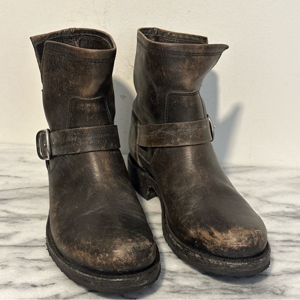 Frye veronica Brown /Black Leather Boots womens sz 8 - Picture 13 of 14